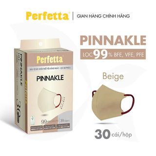 Khẩu Trang Cao Cấp Perfetta Pinnakle , 3 Lớp Kháng Khuẩn , Quai Đeo Thun Bông , Lớp Trong Mềm Mịn (30 cái/hộp)
