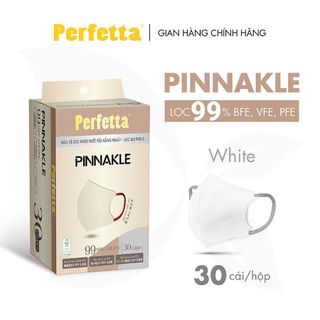 Khẩu Trang Cao Cấp Perfetta Pinnakle , 3 Lớp Kháng Khuẩn , Quai Đeo Thun Bông , Lớp Trong Mềm Mịn (30 cái/hộp)