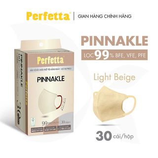 Khẩu Trang Cao Cấp Perfetta Pinnakle , 3 Lớp Kháng Khuẩn , Quai Đeo Thun Bông , Lớp Trong Mềm Mịn (30 cái/hộp)