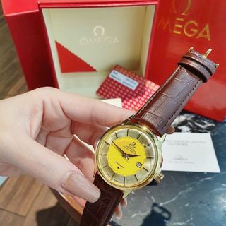SALE BỎ MẪU ĐỒNG HỒ NAM TRUNG CẤP OMEGHA DÂY DA NÂU CÁ SẤU NAM TÍNH