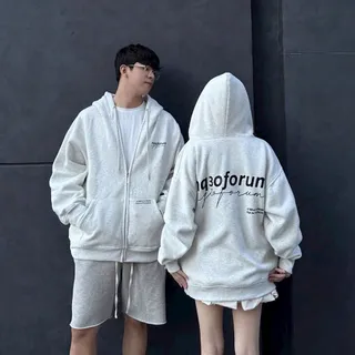 Áo Khoác Nỉ Hoodie Zip thu đông In Chữ Kí NQ30 FORUM Form Rộng Nam Nữ Unisex