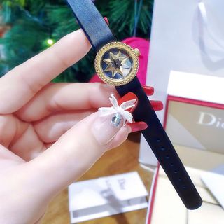 ĐỒNG HỔ NỮ CAO CẤP ĐIOR  DÂY DA MẶT TRÒN MINI