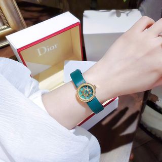 ĐỒNG HỔ NỮ CAO CẤP ĐIOR DÂY DA MẶT TRÒN MINI