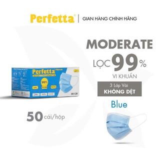 Khẩu Trang Y Tế Cao Cấp Perfetta Moderate 3 Lớp Kháng Khuẩn (50 cái/hộp)