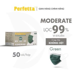 Khẩu Trang Y Tế Cao Cấp Perfetta Moderate 3 Lớp Kháng Khuẩn (50 cái/hộp)