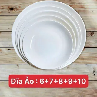 SET 10 ĐĨA SỨ TRẮNG ẢO SIZE 8