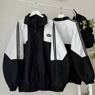 Áo Khoác Dù WHATEVER Chất Dù 2 Lớp Cổ Đứng Phối Sọc Tay Unisex Nam Nữ, Áo Khoác Bomber Thêu Logo Form Rộng