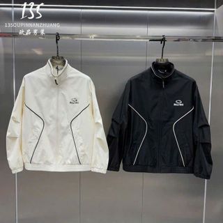 Áo khoác dù BALLMIRN Logo In nam nữ unisex, Áo bomber dù Phối Sọc