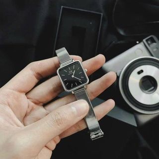 ĐỒNG HỒ NỮ CAO CẤP DANIEL W LƯỚI MẶT VUÔNG CÓ TEM KÍCH HOẠT ĐIỆN TỬ FULLBOX