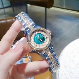 SALE BỎ MẪU ĐỒNG HỒ NỮ THỜI TRANG DAVÊNA MẶT TRÒN LA MÃ VIỀN ĐÁ