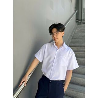 Áo sơ mi học sinh nam cấp 2 3 tay ngắn áo trắng học sinh tay lỡ chất kate mềm thoáng mát