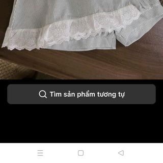 Set bộ sọc xanh phối ren cho bé gái
