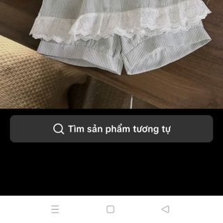 Set bộ sọc xanh phối ren cho bé gái