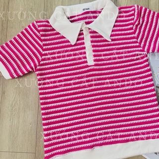 Áo polo kẻ sọc tay ngắn chất len siêu đẹp