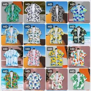Áo đi biển sặc sỡ hoa lá chim chất kate mát, form đẹp, size 9-95kg - Hà Đinh