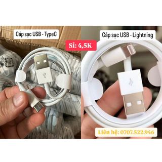 Cáp sạc usb - ip và usb - typec