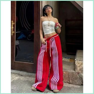 QUẦN ỐNG RỘNG SỌC PHÍA TRƯỚC VẢI TACTA MỀM - LÊ PHƯƠNG BOUTIQUE