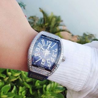 ĐỒNG HỒ NAM SIÊU CẤP CƠ THỤY SĨ PRANCK MULER DÂ XANH VIỀN XOÀN