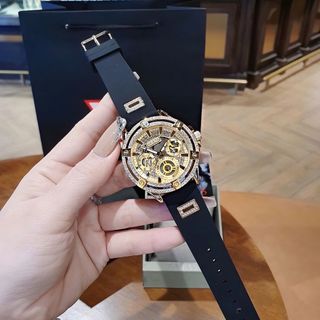 ĐỒNG HỒ NỮ CAO CẤP GUET DÂY CAO SU MẶT CHONOGRAP ĐÍNH ĐÁ