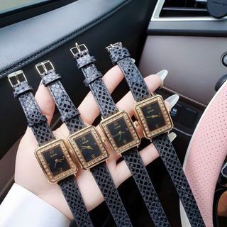 SALE BỎ MẪU ĐỒNG HỒ NỮ THỜI TRANG GUET DÂY DA ĐEN LẤP LÁNH