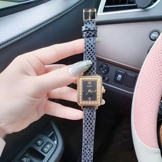 SALE BỎ MẪU ĐỒNG HỒ NỮ THỜI TRANG GUET DÂY DA ĐEN LẤP LÁNH
