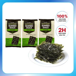Rong Biển Nướng Tẩm Hanami Vị Wasabi Hàn Quốc (Lốc 3 Gói/ 12g)