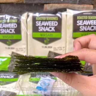 Rong Biển Nướng Tẩm Hanami Vị Wasabi Hàn Quốc (Lốc 3 Gói/ 12g)