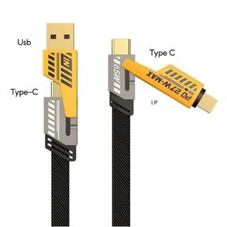 Dây sạc nhanh 4in1 Cáp Sạc 4 Đầu, Hỗ Trợ USB A - Type C