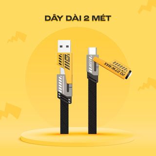 Dây sạc nhanh 4in1 Cáp Sạc 4 Đầu, Hỗ Trợ USB A - Type C