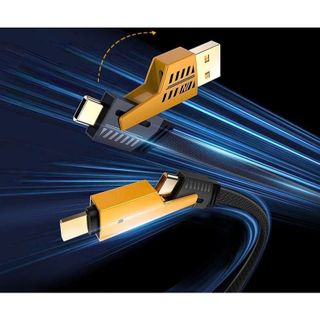 Dây sạc nhanh 4in1 Cáp Sạc 4 Đầu, Hỗ Trợ USB A - Type C
