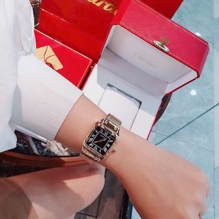SALE BỎ MẪU ĐỒNG HỒ NỮ THỜI TRANG CATIƠR VÀNG MẶT ĐEN