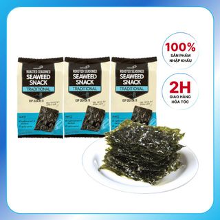 Rong Biển Nướng Tẩm Hanami Vị Truyền Thống Hàn Quốc (Lốc 3 Gói/ 12g)