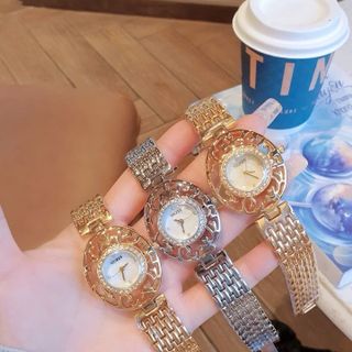 SALE BỎ MẪU XẢ KHO ĐỒNG HỒ NỮ THỜI TRANG GUET MẶT VIỀN HOA VĂN