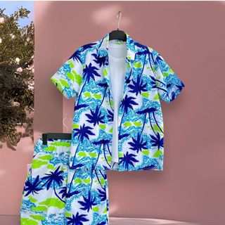 Bộ hoa lá cây dừa chim đi biển Chất kate Thái mát Size 4-3xl -Hà Đinh