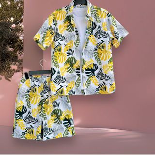Bộ hoa lá cây dừa chim đi biển Chất kate Thái mát Size 4-3xl -Hà Đinh