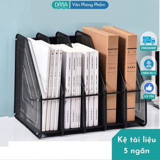 Giá Đựng Hồ Sơ Kim Loại 5 Ngăn Lưới Tiện Dụng, Kệ Tài Liệu 5 Ngăn Đứng Phù Hợp Cho Học Sinh, Dân Văn Phòng, Văn Phòng Phẩm, Kệ Tài Liệu Đa Năng