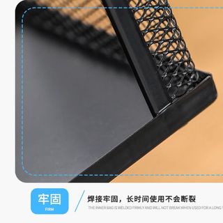 Khay Để Tài Liệu Đồ Dùng 3 Ngăn Kèm Ống Đựng Bút Kim Loại, Giá Để Thư Giấy Tờ 3 Ngăn Dạng Lưới Kèm Ống Bút, Văn Phòng Phẩm, Kệ Tài Liệu Đa Năng, Decor