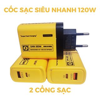 Cốc sạc siêu nhanh 120W Hỗ Trợ Sạc Nhanh PD/QC 3.0