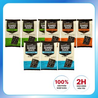 Combo 3 Lốc Rong Biển Nướng Hanami Hàn Quốc 3 Vị Truyền Thống - BBQ - Wasabi Giòn Tan 12gr/ Lốc