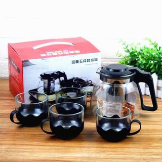 BỘ BÌNH TRÀ THỦY TINH KÈM 4 LY
