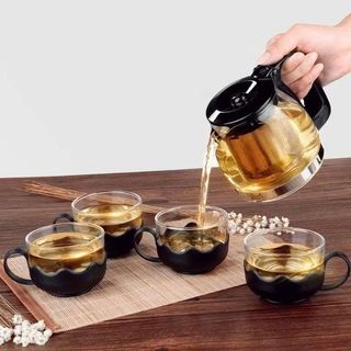 BỘ BÌNH TRÀ THỦY TINH KÈM 4 LY