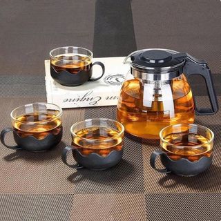 BỘ BÌNH TRÀ THỦY TINH KÈM 4 LY