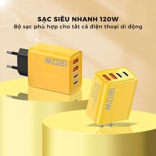 Cốc Sạc Nhanh 120W  Tích Hợp 4 Cổng Sạc Tiện Lợi