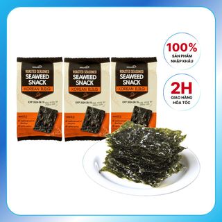Rong Biển Nướng Tẩm Hanami Vị BBQ (ThỊt Nướng) Hàn Quốc (Lốc 3 Gói/ 12g)