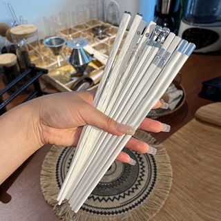 Set 5 Đôi Đũa Sợi Thuỷ Tinh Mạ Bạc