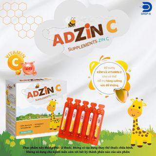 Bổ sung Vitamin C và Kẽm [AD ZinC] - hỗ trợ tăng sức đề kháng - H/20 ống