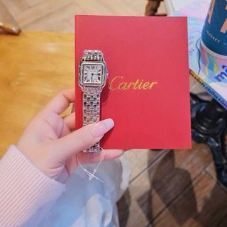 ĐỒNG HỒ NỮ CAO CẤP PIN NHẬT CATIƠ PANTHERE BẠC VIỀN HỘT