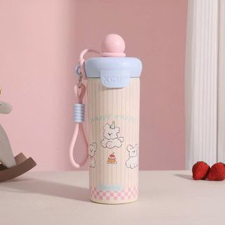 BÌNH NƯỚC INOX NẮP TRÒN XCUP 600ML CÓ DÂY