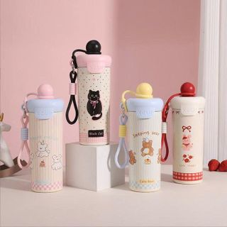 BÌNH NƯỚC INOX NẮP TRÒN XCUP 600ML CÓ DÂY