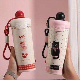 BÌNH NƯỚC INOX NẮP TRÒN XCUP 600ML CÓ DÂY
